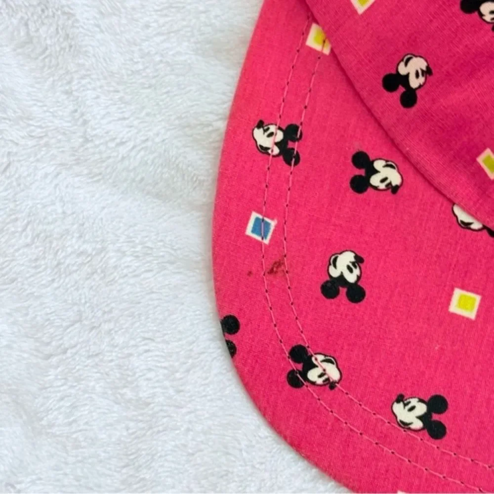 RARE Vintage 80s Mickey Mouse Hot Pink Cap Disney Atlas Compton USA Adult Size